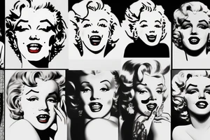 marylin monroe face blackwork style (more like 2) tattoo idea