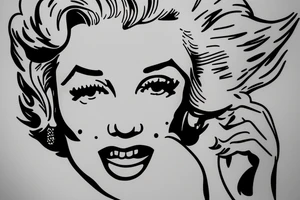 marylin monroe face blackwork style (more like 2) tattoo idea