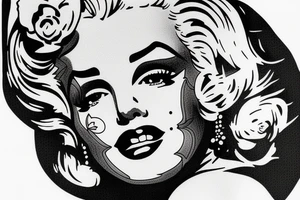 marylin monroe face blackwork style (more like 2) tattoo idea