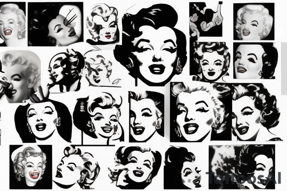 marylin monroe face blackwork style black background tattoo idea marylin monroe face blackwork style black background tattoo idea