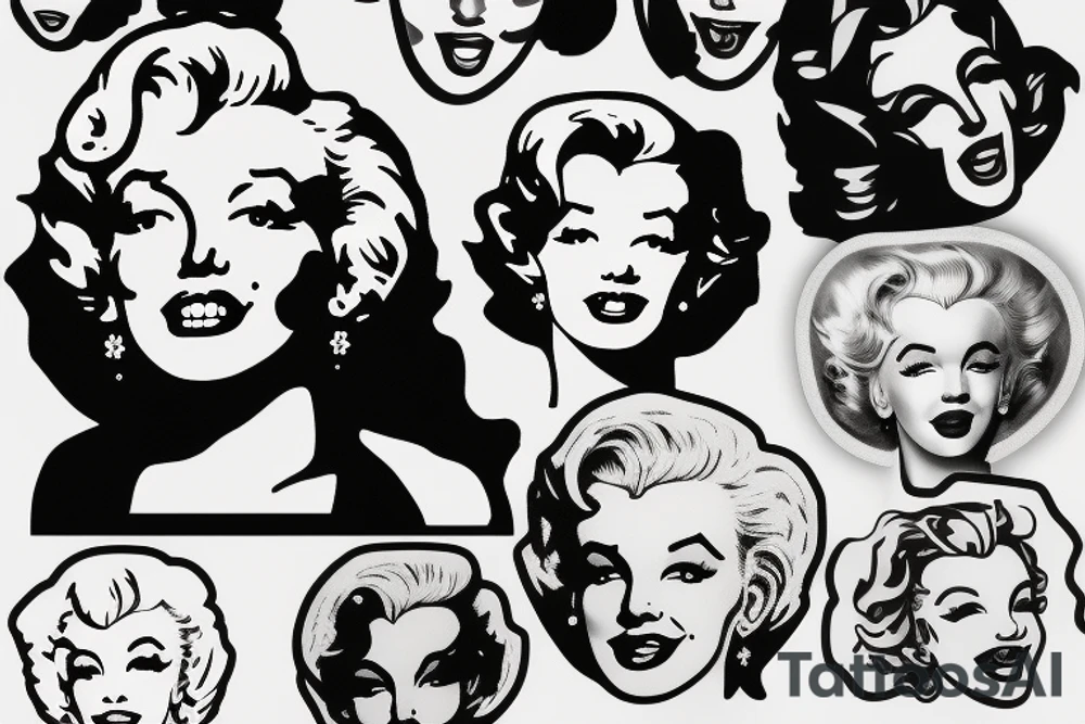 marylin monroe face blackwork style black background tattoo idea marylin monroe face blackwork style black background tattoo idea