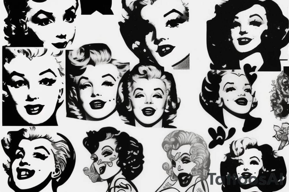 marylin monroe face blackwork style black background tattoo idea marylin monroe face blackwork style black background tattoo idea