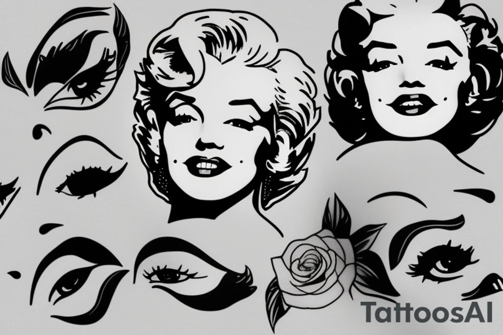 marylin monroe face blackwork style black background tattoo idea marylin monroe face blackwork style black background tattoo idea