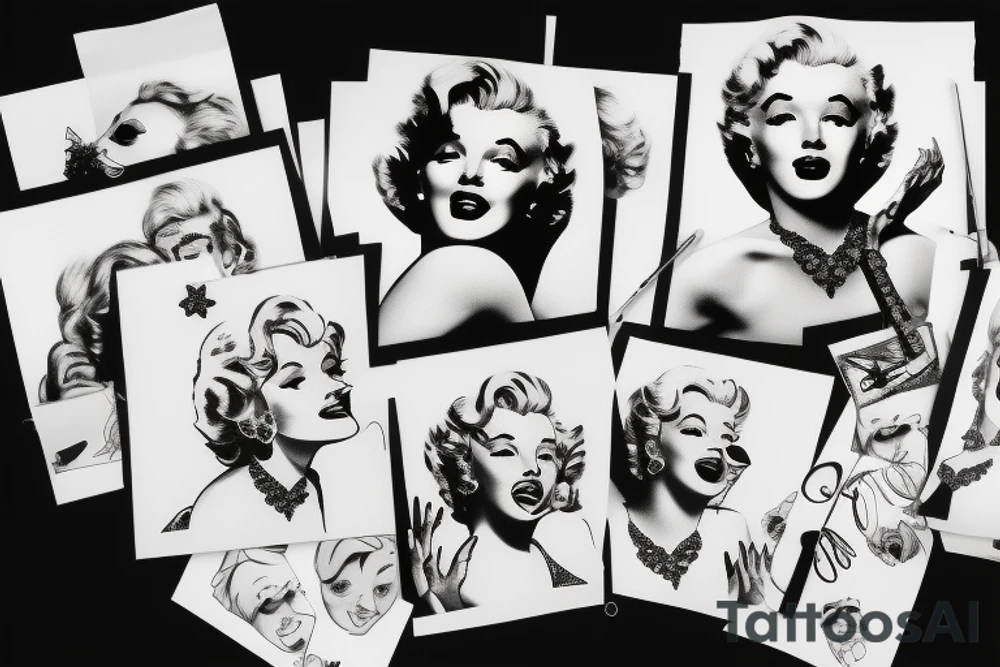 marylin monroe face blackwork style black background tattoo idea marylin monroe face blackwork style black background tattoo idea