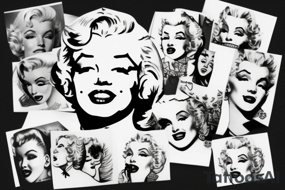 marylin monroe face blackwork style black background tattoo idea marylin monroe face blackwork style black background tattoo idea