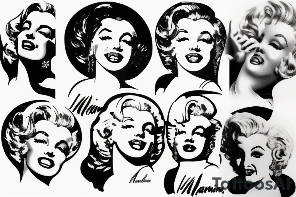marylin monroe face blackwork style black background tattoo idea marylin monroe face blackwork style black background tattoo idea