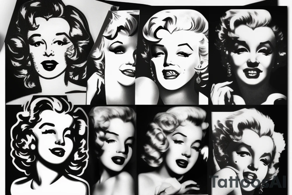 marylin monroe face blackwork style black background tattoo idea marylin monroe face blackwork style black background tattoo idea