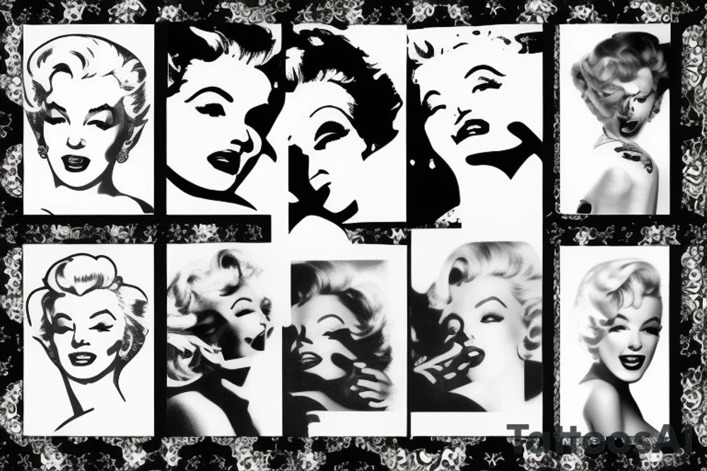 marylin monroe face blackwork style black background tattoo idea marylin monroe face blackwork style black background tattoo idea