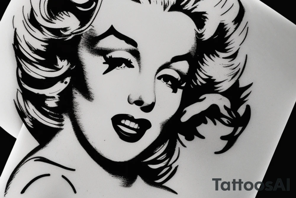 marylin monroe face blackwork style black background tattoo idea marylin monroe face blackwork style black background tattoo idea