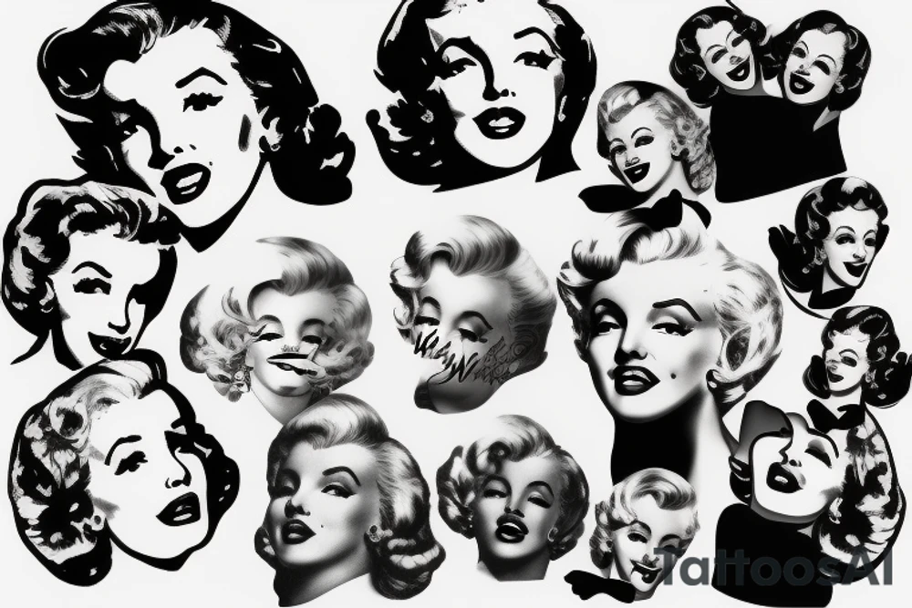 marylin monroe face blackwork style black background tattoo idea marylin monroe face blackwork style black background tattoo idea