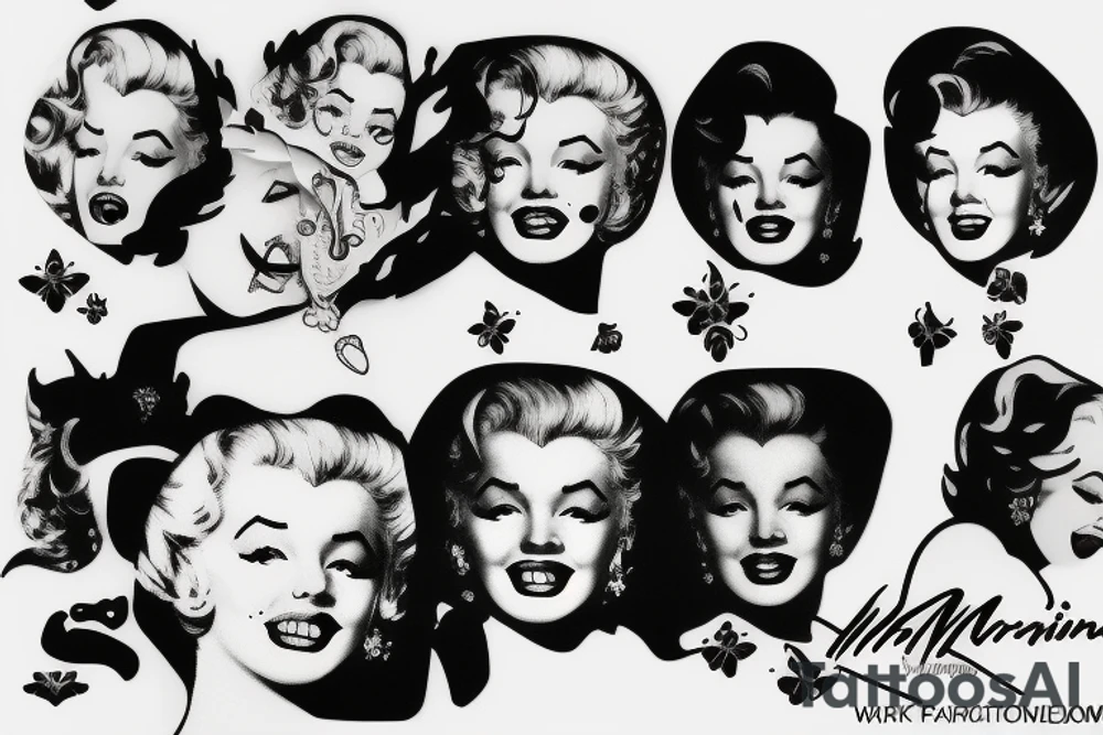 marylin monroe face blackwork style black background tattoo idea marylin monroe face blackwork style black background tattoo idea