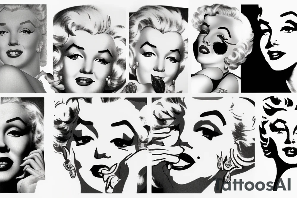 marylin monroe face blackwork style black background tattoo idea marylin monroe face blackwork style black background tattoo idea