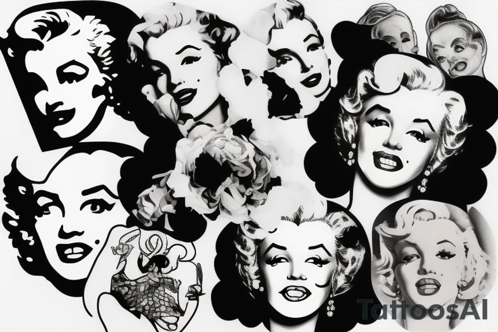 marylin monroe face blackwork style black background tattoo idea marylin monroe face blackwork style black background tattoo idea