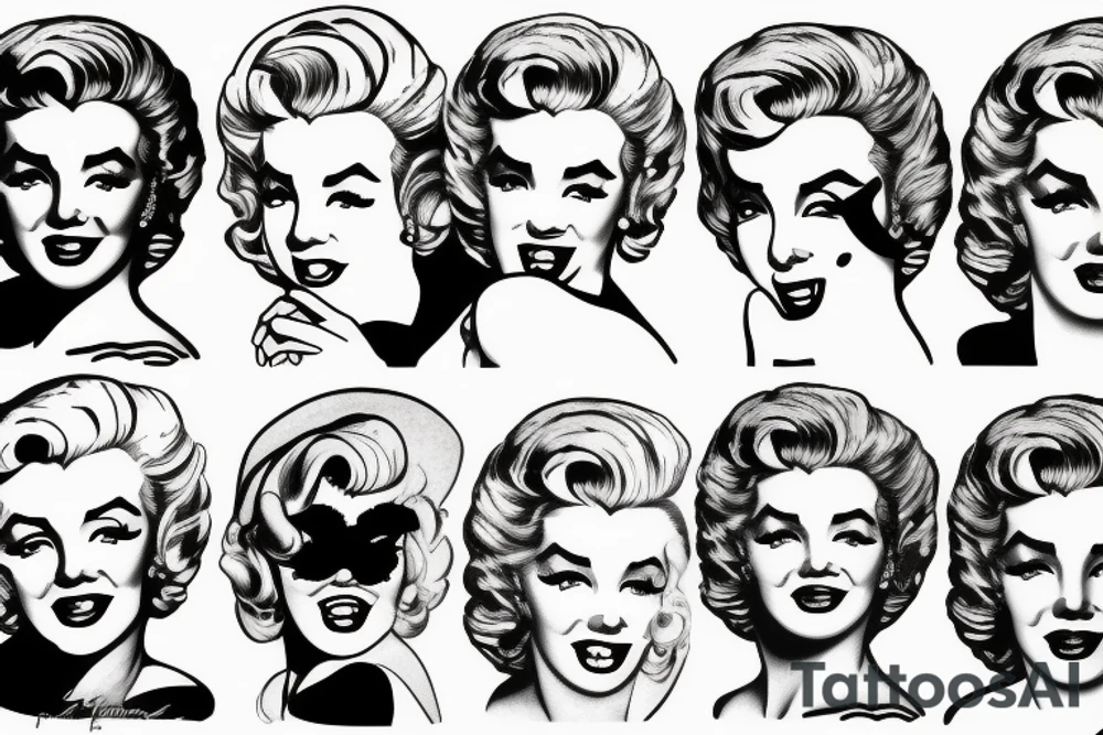 marylin monroe face blackwork style black background tattoo idea marylin monroe face blackwork style black background tattoo idea