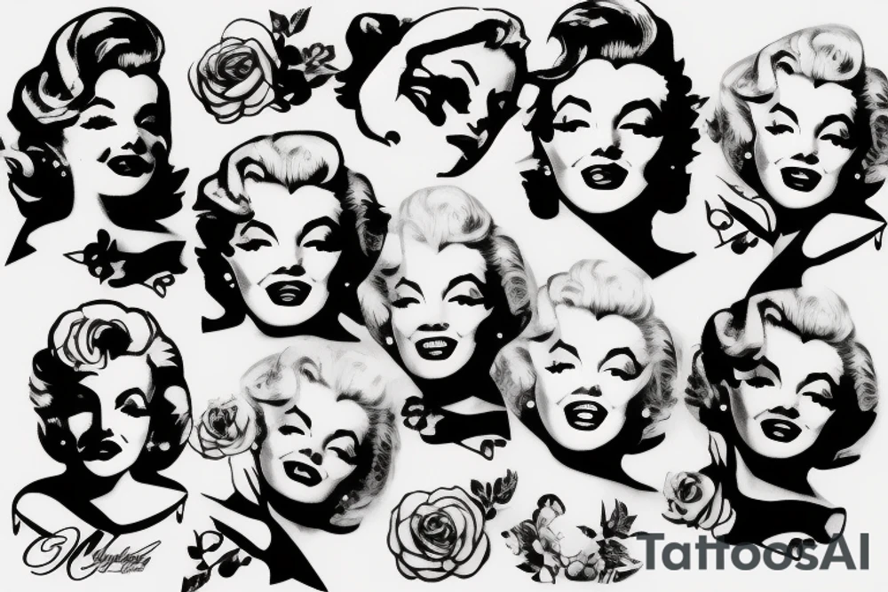 marylin monroe face blackwork style black background tattoo idea marylin monroe face blackwork style black background tattoo idea