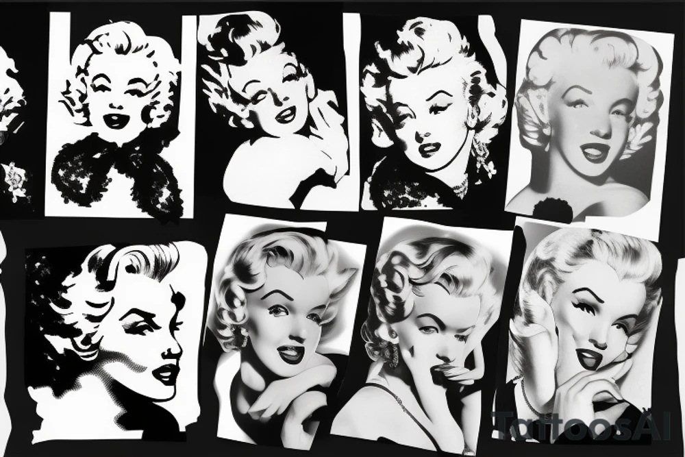 marylin monroe face blackwork style black background tattoo idea marylin monroe face blackwork style black background tattoo idea