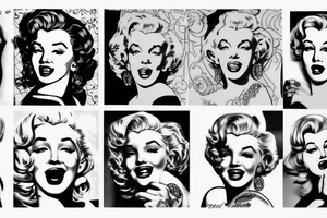 marylin monroe blackwork tattoo idea