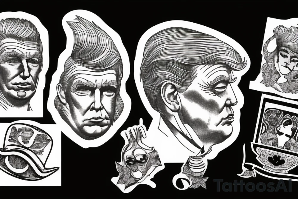 TRUMP blackwork tattoo idea