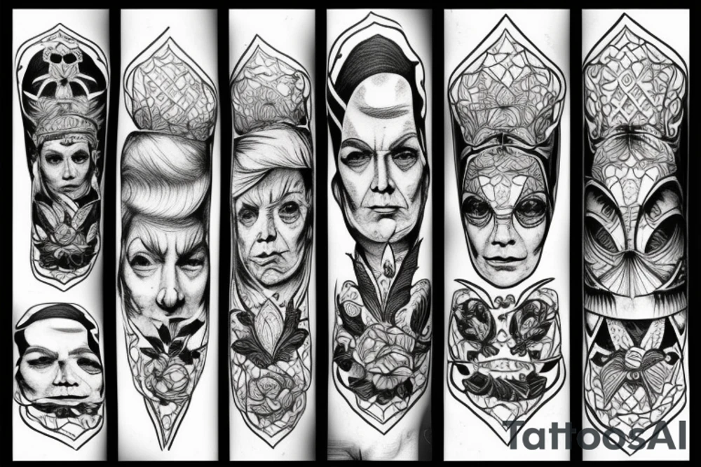 TRUMP blackwork tattoo idea