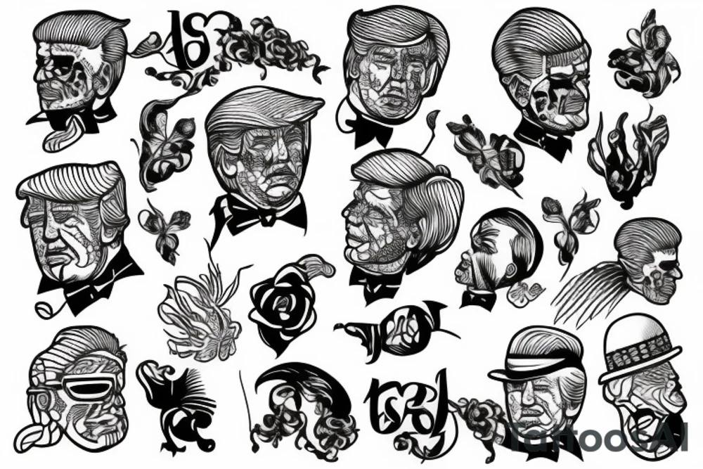 TRUMP blackwork tattoo idea