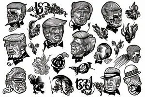 TRUMP blackwork tattoo idea