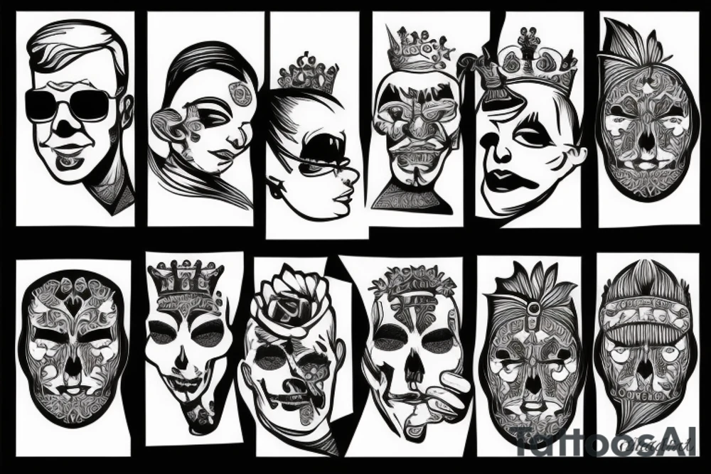 TRUMP FACE blackwork tattoo idea