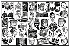 TRUMP FACE blackwork tattoo idea