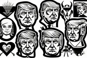 TRUMP FACE blackwork tattoo idea