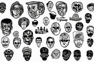 TRUMP FACE blackwork tattoo idea