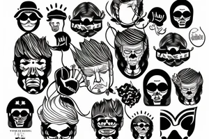 TRUMP FACE blackwork tattoo idea