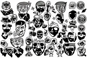 TRUMP FACE blackwork tattoo idea