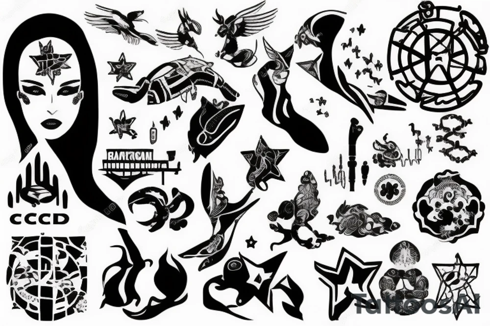 CCCP blackwork tattoo idea