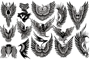 WING blackwork tattoo idea