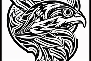 HAWK FLYING blackwork tattoo idea