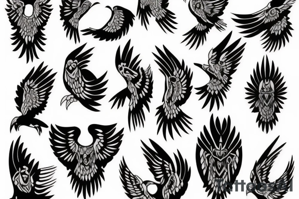 HAWK FLYING blackwork tattoo idea
