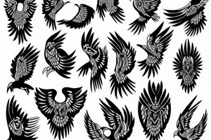 HAWK FLYING blackwork tattoo idea