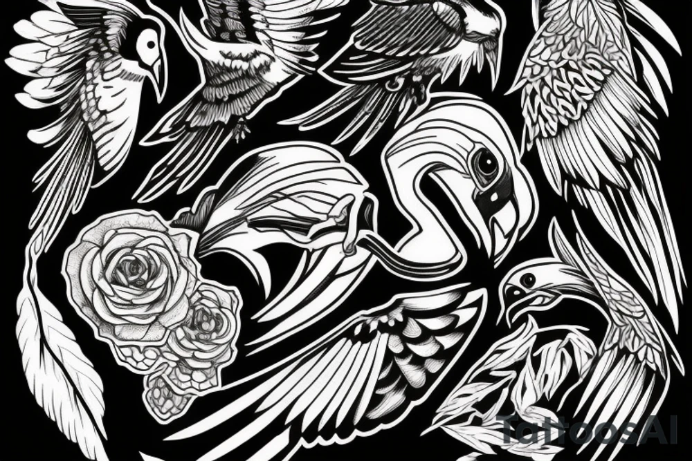 HAWK blackwork tattoo idea