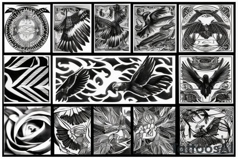 HAWK blackwork tattoo idea
