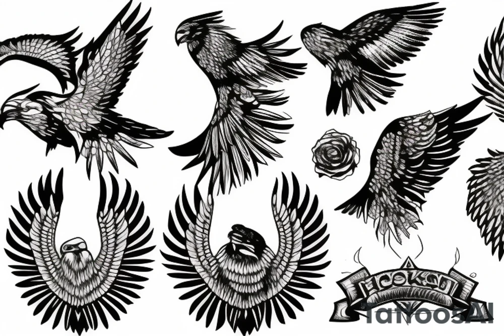 HAWK blackwork tattoo idea