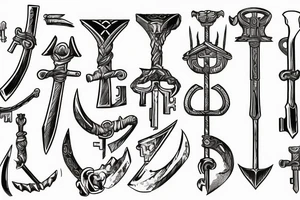 viking axe-shaped key tattoo idea