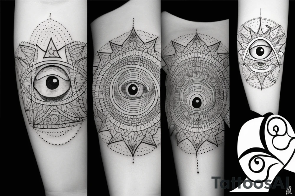 ALL SEEING EYE blackwork tattoo idea