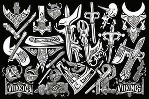 viking axe-shaped key tattoo idea
