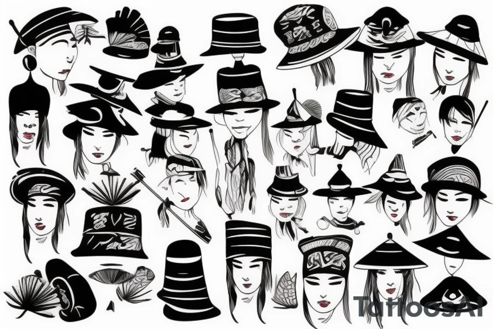 vietnamese hat tattoo idea