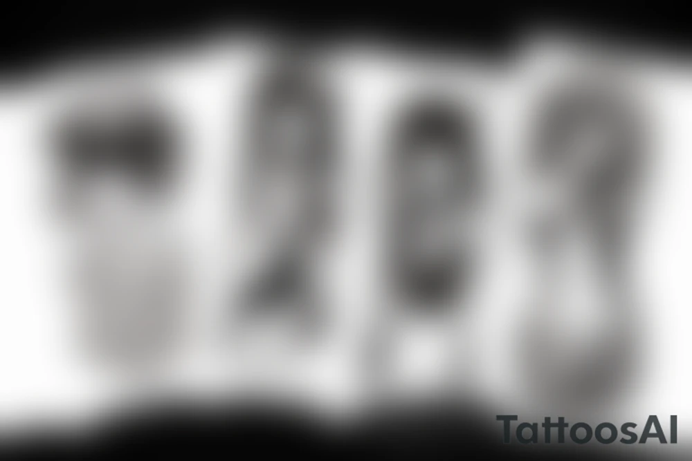 ANIME GIRL blackwork tattoo idea