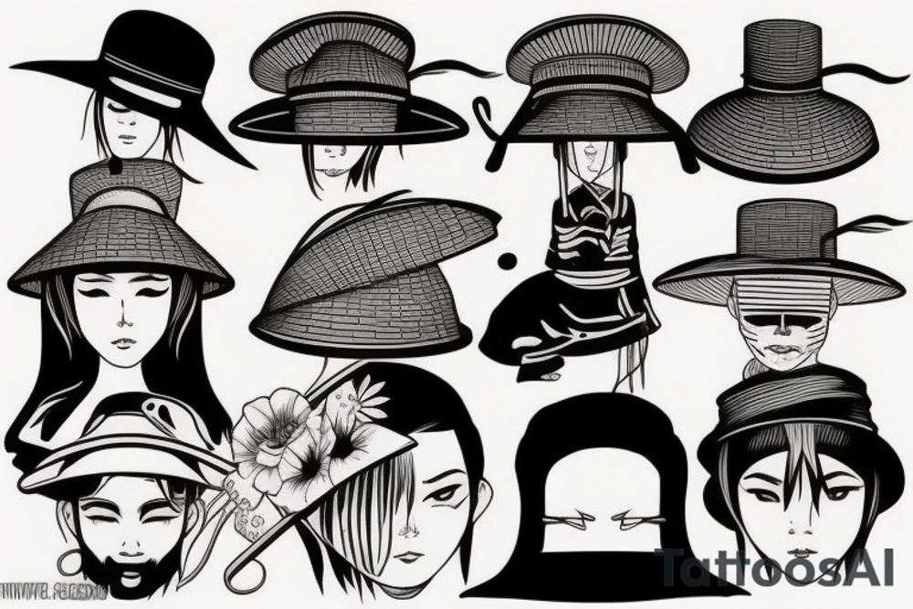 vietnamese hat tattoo idea
