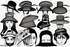 vietnamese hat tattoo idea