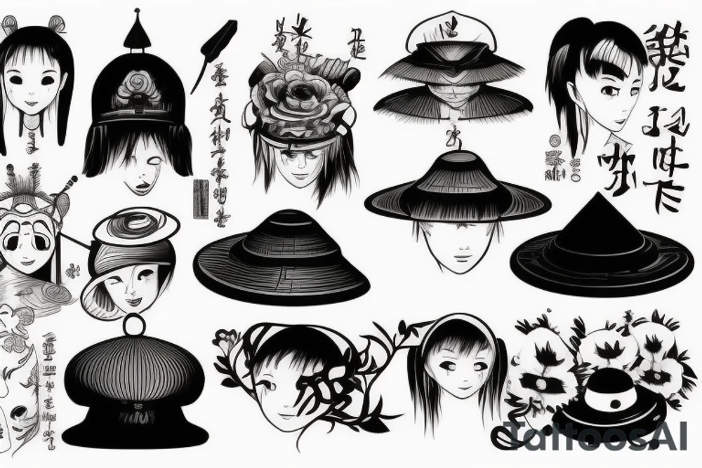 vietnamese hat tattoo idea