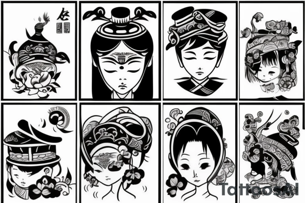 vietnamese traditional hat tattoo idea