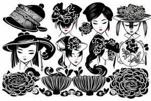 vietnamese traditional hat tattoo idea