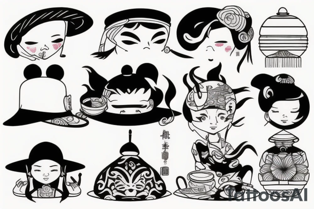 vietnamese traditional hat tattoo idea